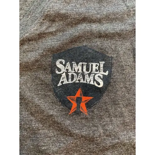 Samuel Adams Shirt Women's Small‎ Gray Spell Out Logo Beer Bartender Boston