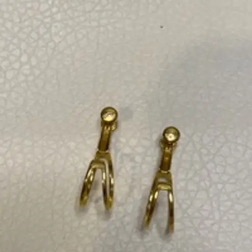 Minimalist Gold Double Hoop Drop Earrings Modern Chic Unbranded