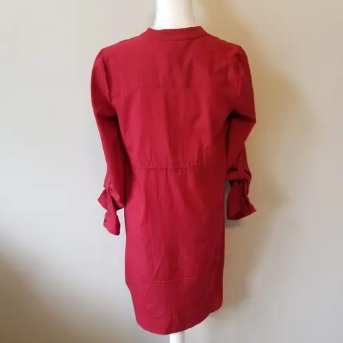 Motherhood Maternity Red Button-Down Tunic Dress S