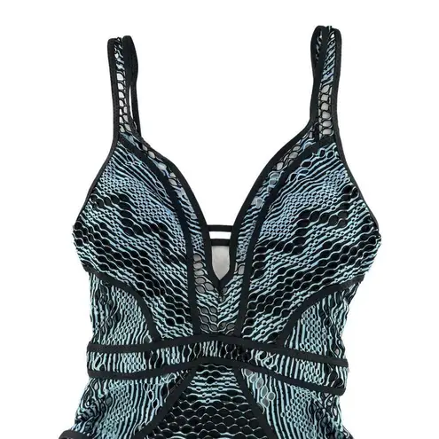 Becca New Black Sky Colorplay Show & Tell Reveal Lace One-Piece Swimsuit Size XS