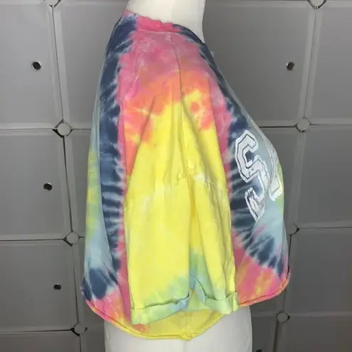 Faded Rose Tie Dye Crop Tee “SAVAGE 1990” Size Small