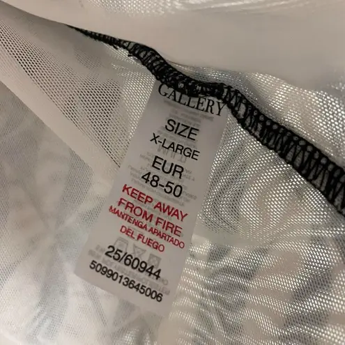 Gallery Womens Long Sleeve Crew Neck top Size XL Mesh See Through