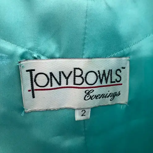 Tony Bowls Teal One Shoulder Gown Size 2