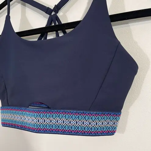 SoulCycle SOUL by  Women's Navy Embroidered Trim Sports Bra Size S