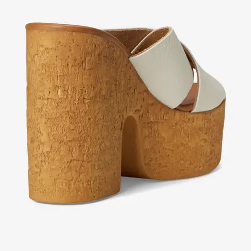 Steve Madden  NWT Saffron Cork Platform Sandal in Bone Leather 9M - Image 6