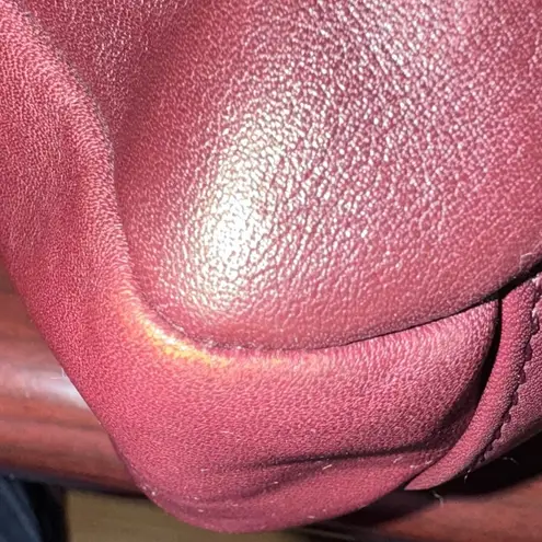 Etienne Aigner Signature Classic Shoulder Bag Purse Genuine Leather Burgundy Vtg