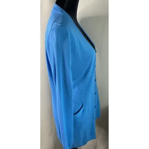 Lafayette 148 New York Light Blue Button Down Cardigan Cotton Viscose Size XS