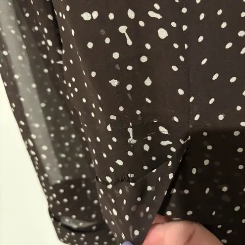 Maggy Boutique Silk Women's Polka Dot Blazer blouse brown white size 12