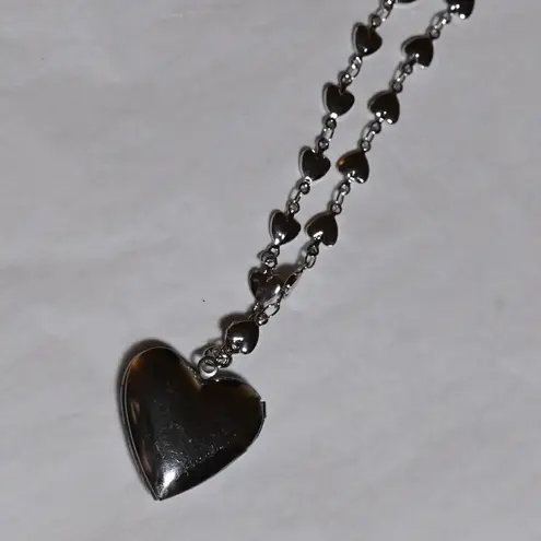 Chic Silver Heart Charm Locket Necklace for Picture valentine love partner child