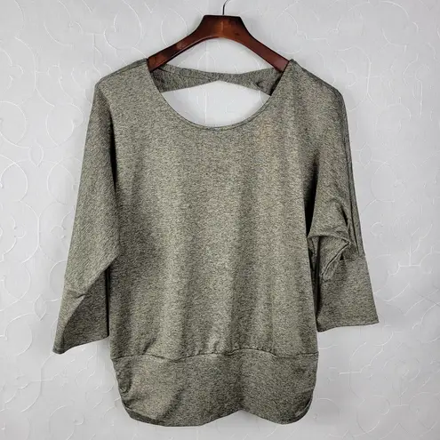Fortune + Ivy Womens Top Size M Heather Gray Stitch Fix Cinched Long Sleeve