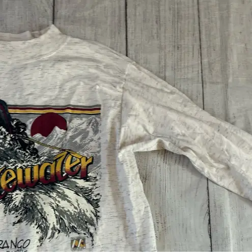 Vintage Durango Colorado Upper Animas Mountain Waters Long Sleeve size large White