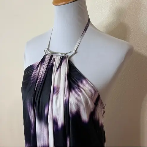 KAUFMANFRANCO Purple Tie Dye Flowy Halter Maxi Dress SMALL