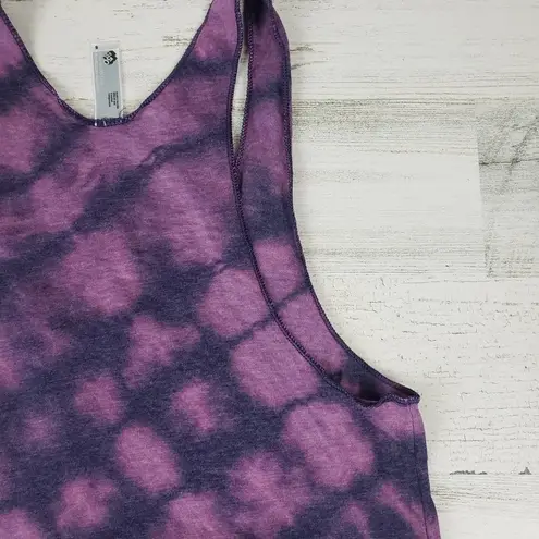 American Apparel NWOT  Custom Purple Bleach Tie Dye Diagonal Box Tank Top Size XS