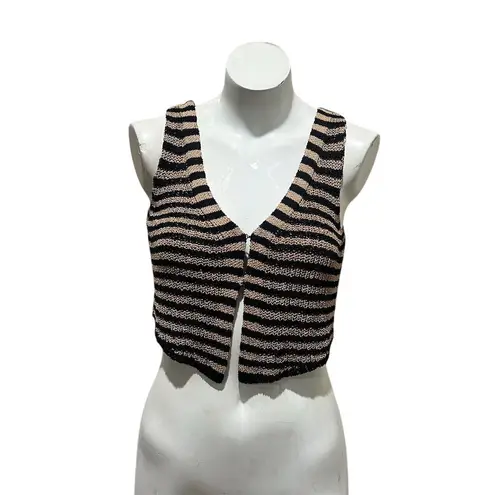 Nectar Clothing Womens Stripe Knit Sweater Vest Multicolor Size M Cropped