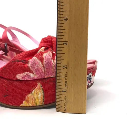 via spiga fabric ankle strap wedge sandals, Italy, size 9