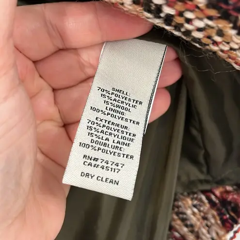 Bob Timberlake XS Burgundy Brown Full Zip Jacquard Moto Jacket Sweater