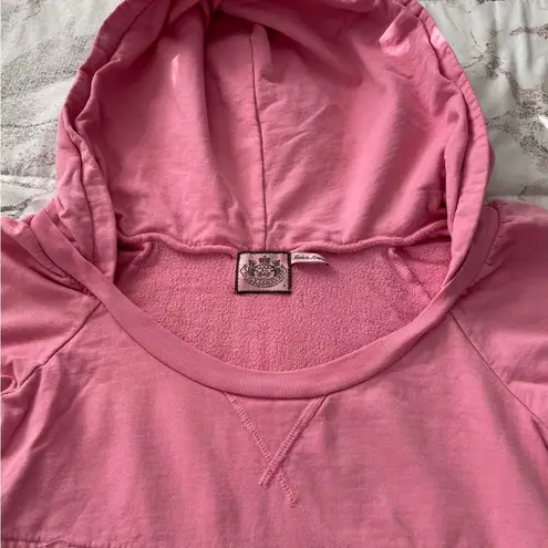 Juicy Couture  pink hooded cotton kangaroo pocket mini dress, size XS streetwear