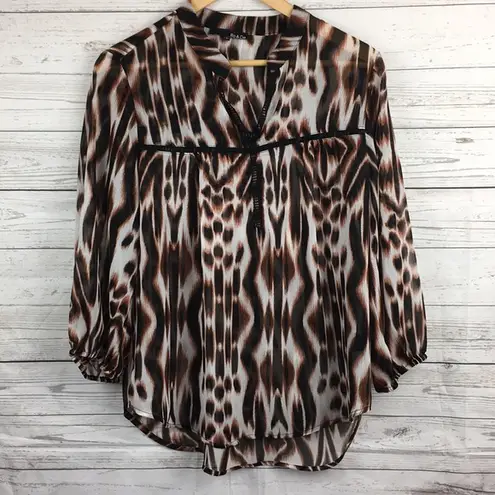 Ro & De  Sheer Animal Print Blouse