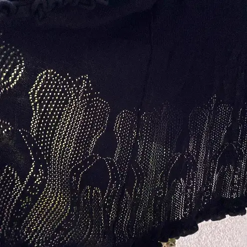 NWT 🖤 I.N.C. Macy’s Long Cardigan/Duster Ruffled Trim Cotton Blend Deep Black 2X