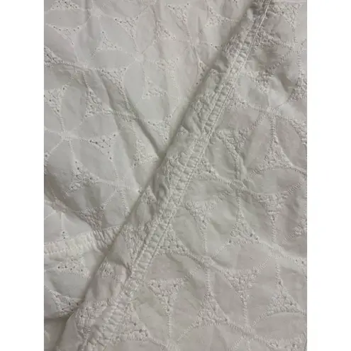 Versailles White Eyelet Lace Midi Skirt Womens Size 12 Boho Cottage