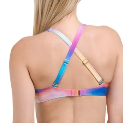 La Blanca Bikini Top Size 10 NEW Sunset Shores Over The Shoulder Underwire NWOT