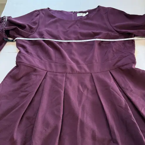 Eliza J NWT Purple Fit Flare Bell Sleeve Stretch Dress Pockets Size 22W
