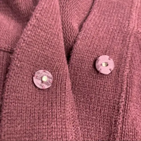 SWEATERWORKS,Burgundy/Wine, Sz L, Shrug,empire waist, large front button w/snap