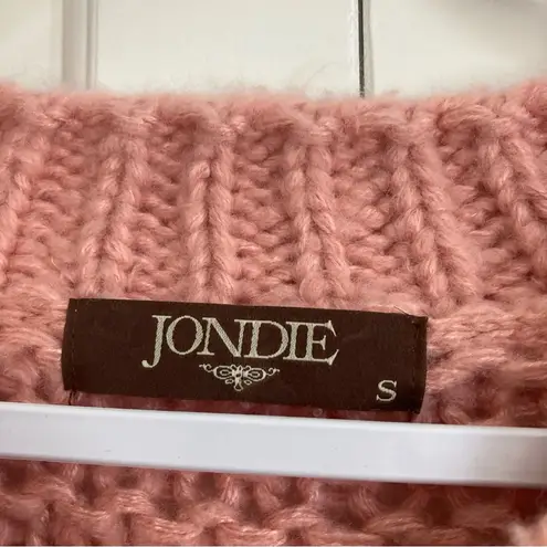 Jondie Womens Sweater Powder Pink S Cropped Balloon Sleeve