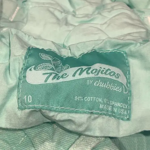 Chubbies  Shorts Green Mojitos Flat Front Pockets Women’s 10