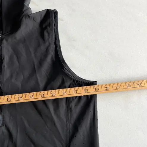 44 North Hooded Vest Dress Sleeveless Black Zip Pockets Womens Medium‎