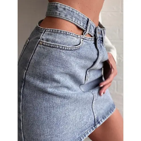 Commense Denim Cut Out Mini Skirt S NWT