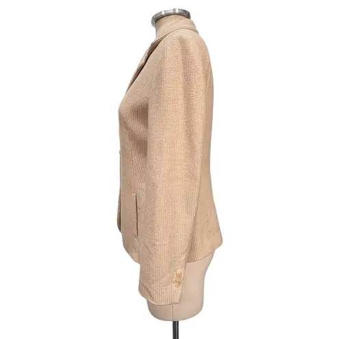 Loro Piana Cashmere Button Front Notch Lapel Blazer Tan Size 44 US 8
