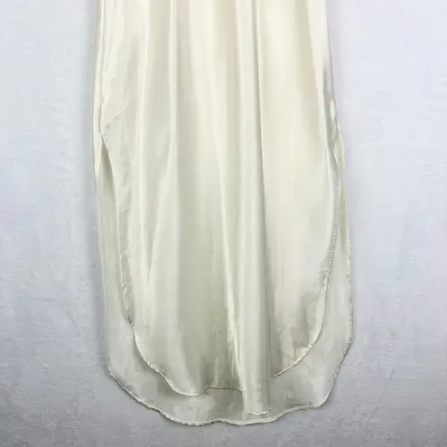 Vintage Adonna Satin Slip Maxi Dress Size Small Ivory 90s Y2K Fairy Coquette