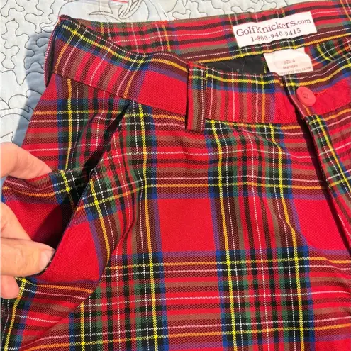 GOLFKICKERS.Com Women’s Red Tartan Plaid Old School Golf Knickers NWOT Sz 4
