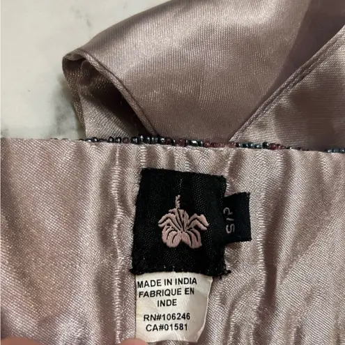 Ibisco Boho Beaded Satin Belt Size Small Purple