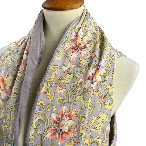 Vintage Y2K 90s Inspired Floral Silky Vest Gray Patterned Pocket Waistcoat Sz L Size L