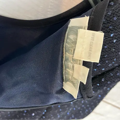 Warren Women’s Navy Sparkly Glittered Stretch Short Holiday Dress Size 6 Petite