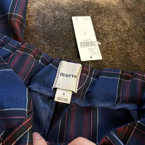 Maeve ANTHROPOLOGIE The Avery Elastic-Back Trousers Plaid Size Small NWT