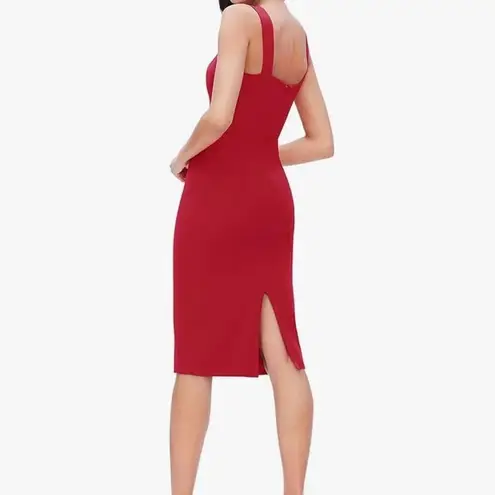 Dress the Population Nicole Sweetheart Neck Bodycon Midi Dress Garnet XS