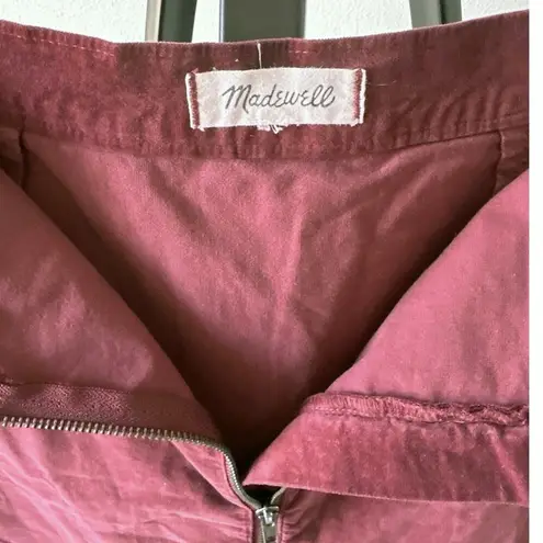 Madewell  Velvet Front Zip Button Stretch Mini Skirt Size Medium Classic - Image 6