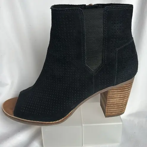 Toms  Women's Majorca Peep Toe Mid Calf Boot, 3" Heel, Size 8.5