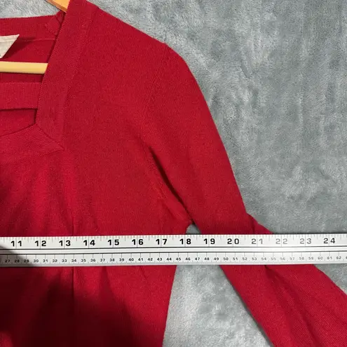 Vintage Sonia Rykiel Knits Square Cutout Neckline Red Wool Blend Sweater Size M