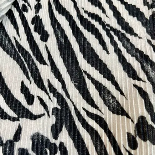 Maggie Barnes Stretch Zebra Leopard Short Sleeve Cardigan with Built in Top