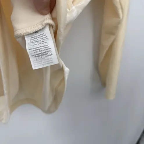 J.Crew  Mercantile Pale Yellow Velvet Long Sleeve Top Size XXL