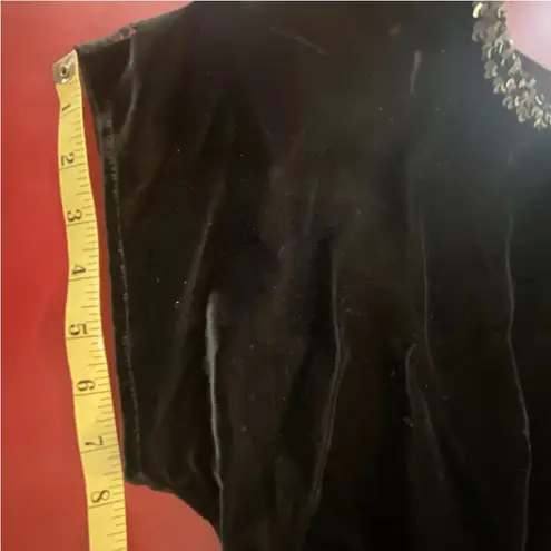 Gunne Sax Vintage 80s Black Velvet Lace Dress Small Goth Witchy Illusion Back