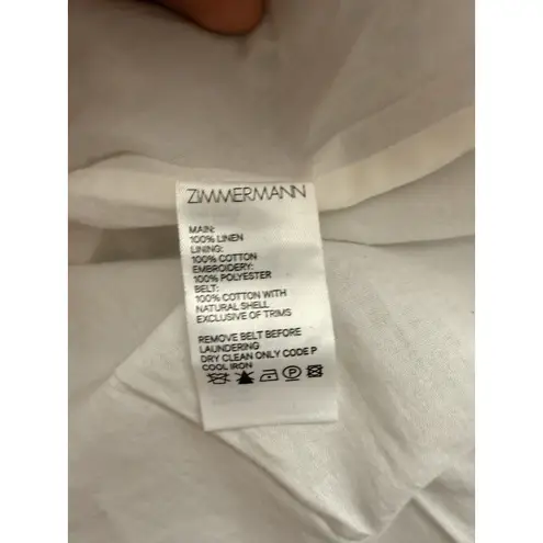 Zimmermann Women’s Carnaby Frill Short Linen Dress – Lilac Ditsy AU 0 US 4 New Purple