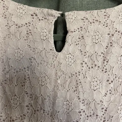 Ellen Tracy Company Womens Sleeveless Shirt Blouse Dusty Pink Lace Size XXL