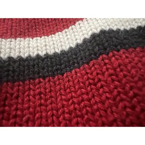 American Living Women Red Pullover Sweater Cotton 1/4 Zip Long Sleeve Size Large