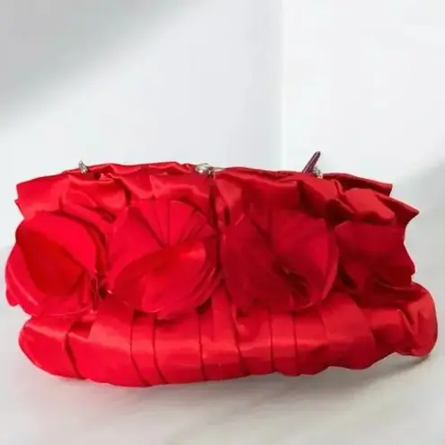 Lulu Townsend Red Satin Evening Handbag Crossbody or Clutch NWT See Descript