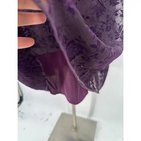 Vtg CDC Dress 8 Purple Velvet Burnout Sheer Sparkle Whimsigoth Witchy Fairy Goth